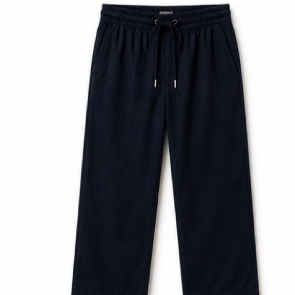 Navy Drawstring Casual Pants